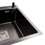 Изображение Кухонна мийка нержавійка CM 78*50C R VALESO Handmade PVD чорна з поглибленою полицею (3,0/0,8) ИМ Light-Deco 2 