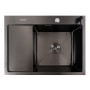 Изображение Кухонна мийка CM 65*50 R чорна PVD VALESO Handmade (круглий сифон 3,0/0,8) ИМ Light-Deco 