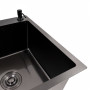 Изображение Кухонна мийка CM 65*50 R чорна PVD VALESO Handmade (круглий сифон 3,0/0,8) ИМ Light-Deco 2 