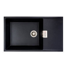 Гранітна мийка для кухні VALESO 8650 DIAMOND матова (чорний металік)