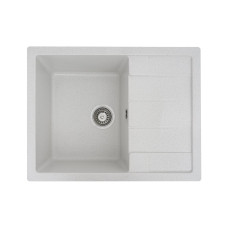 Гранітна мийка для кухні VALESO INTENSO 6550 матова Біла в крапку