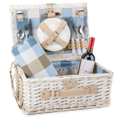 Кошик для пікніка Light House "Пригода" на 4 особи, білий (0503-022)