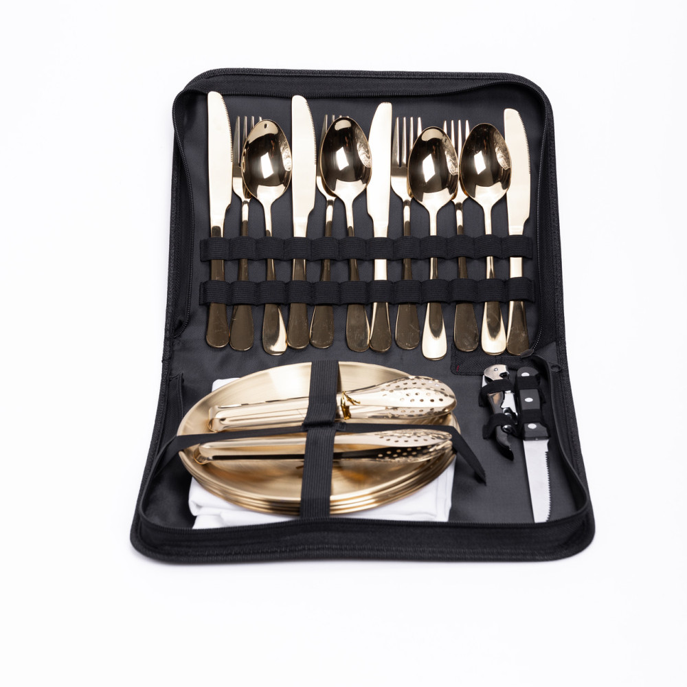 Зображення Набір посуду для пікніка Light House LG-30121 BK-GD на 4 персони 24 предмети Золото ИМ Light-Deco 1 