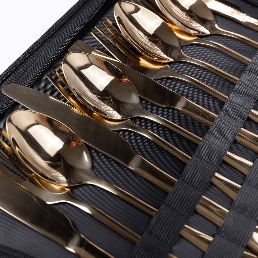 Зображення Набір посуду для пікніка Light House LG-30121 BK-GD на 4 персони 24 предмети Золото ИМ Light-Deco 2 