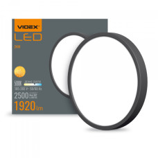 Світильник світлодіодний накладний круглий LED VIDEX 24W 5000K Black чорний