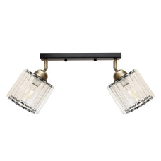 Светильник настенно-потолочный MSK Electric Brillante спот на два плафона Е27 черный NL 121251-2 BK