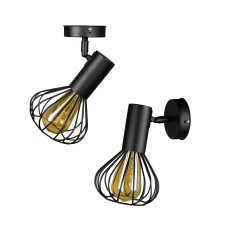 Світильник лофт настінно-стельовий MSK Electric Lotus NL 14151-1 BK