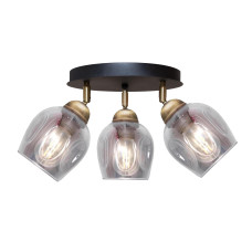 Світильник стельовий MSK Electric Enigma поворотний під три лампи на круглій основі PL 20241-3R BK