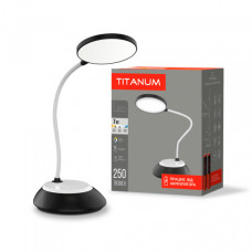 Настільна лампа світлодіодна з акумулятором LED TITANUM TLTF-022B 7W 3000-6500K USB чорна