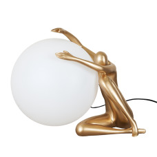 Світильник напольно-настільний, настільна лампа декоративна Levistella 999004 GD золото, плафон білий