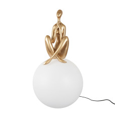 Світильник напольно-настільний, настільна лампа декоративна Levistella 999006 GD золото, плафон білий 