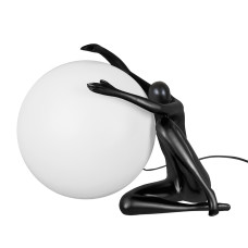 Світильник напольно-настільний, настільна лампа декоративна Levistella 999004 BK чорна, плафон білий 