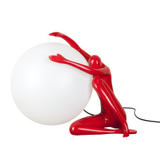 Світильник напольно-настільний, настільна лампа декоративна Levistella 999004 RED червона, плафон білий 