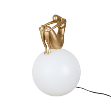 Світильник підлогово-настільний, настільна лампа декоративна Levistella 999002 GD золото, плафон білий