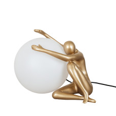 Світильник настільний, настільна лампа декоративна Levistella 999003 GD золото, плафон білий 