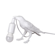 Підлогово-настільний світильник, настільна лампа декоративна Light House LS-19417 WH Ворона біла