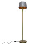Зображення Торшер MSK Electric з сірим плафоном із тканини під лампу Е27 із золотою основою NL 3621 GD+GR ИМ Light-Deco 2 