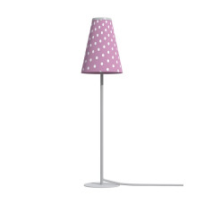 Настільна лампа з абажуром Nowodvorski 8080 Trifle G9 1x10W IP20 Wh біла, абажур рожевий