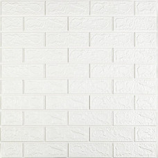 3D панель самоклеюча цегла Біла 700х770х3мм (001-3) SW-00000174