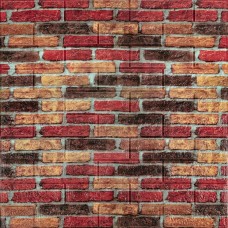 Самоклеюча декоративна 3D панель під бежево-коричневу цеглу катеринослав 700x770x5мм (047) SW-00000026