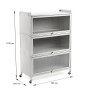 Зображення Шкаф мобильный для хранения трёхъярусный раскладной из нержавеющей стали светло-серый 70*36*112,8см SW-00002116 ИМ Light-Deco 2 
