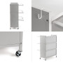 Зображення Шкаф мобильный для хранения трёхъярусный раскладной из нержавеющей стали светло-серый 70*36*112,8см SW-00002116 ИМ Light-Deco 4 