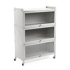 Шкаф мобильный для хранения трёхъярусный раскладной из нержавеющей стали светло-серый 70*36*112,8см SW-00002116 Шкаф мобильный для хранения трёхъярусный раскладной из нержавеющей стали светло-серый 70*36*112,8см SW-00002116