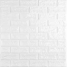 3D панель самоклеюча цегла Біла Матова 700х770х5мм (001-5M) SW-00000587