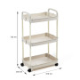 Зображення Этажерка мобильная трехъярусная универсальная пластиковая слоновая кость 41*25*72см SW-00002435 ИМ Light-Deco 2 