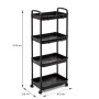 Зображення Этажерка мобильная четырехъярусная универсальная пластиковая черная 41*25*101см SW-00002108 ИМ Light-Deco 2 
