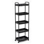 Зображення Этажерка мобильная пятиярусная универсальная пластиковая черная 41*25*127см SW-00002109 ИМ Light-Deco 