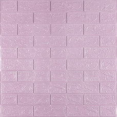 3D панель самоклеюча 700x770x3мм цегла Світло-фіолетова (015-3) SW-00000574
