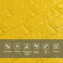 Зображення 3D панель самоклеющаяся кирпич Желтый 700x770x7мм (010-7) SW-00000049 ИМ Light-Deco 3 