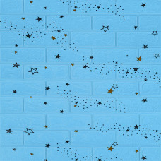 Самоклеюча панель 3D 700х770х3мм Блакитні зірки (321) SW-00001342