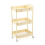 Зображення Этажерка мобильная трехъярусная универсальная из металла кремовая 45*30*78см SW-00002113 ИМ Light-Deco 