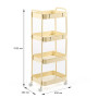 Зображення Этажерка мобильная четырехъярусная универсальная из металла кремовая 45*30*103см SW-00002114 ИМ Light-Deco 2 