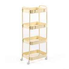 Этажерка мобильная четырехъярусная универсальная из металла кремовая 45*30*103см SW-00002114 Этажерка мобильная четырехъярусная универсальная из металла кремовая 45*30*103см SW-00002114