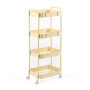 Зображення Этажерка мобильная четырехъярусная универсальная из металла кремовая 45*30*103см SW-00002114 ИМ Light-Deco 