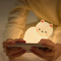 Зображення Нічник дитячий силіконовий сенсорний Біле кошеня VALESO A068 для спальні акумуляторний ИМ Light-Deco 2 