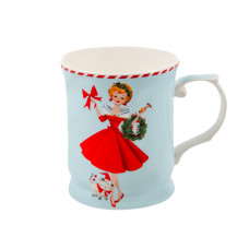 Чашка фарфоровая Lefard "Miss christmas" 400 мл голубая ( 924-887)
