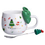 Изображение Новогодняя фарфоровая чашка с ложкой Merry Christmas 400 (мл) Зеленый FM-CS-19B FM-CS-19B ИМ Light-Deco 1 