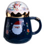 Зображення Чашка фарфоровая с крышкой Christmas 400 (мл) Синий Yiwu FM-CS-41B ИМ Light-Deco 