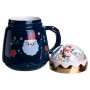 Зображення Чашка фарфоровая с крышкой Christmas 400 (мл) Синий Yiwu FM-CS-41B ИМ Light-Deco 2 