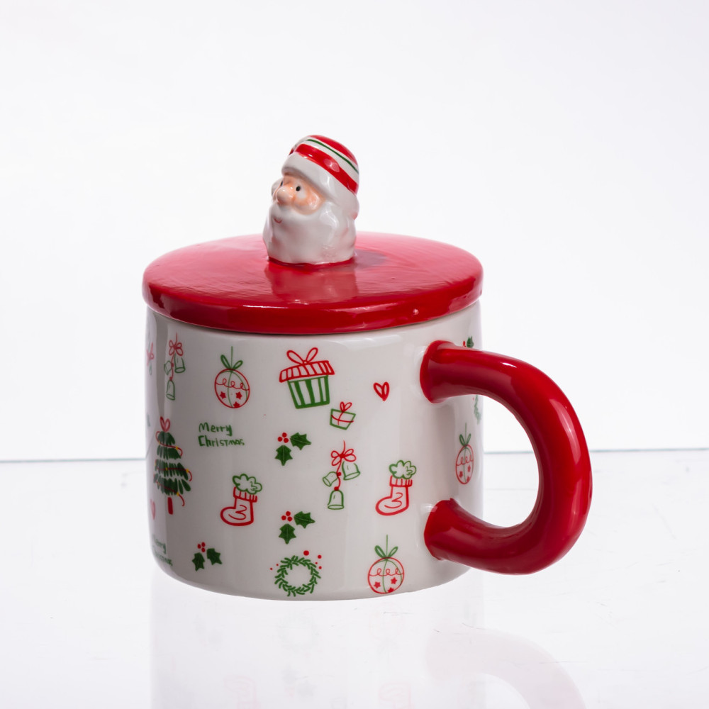 Изображение Новогодняя фарфоровая чашка с крышкой Merry Christmas 350 (мл) CR-1-20 ИМ Light-Deco 1 