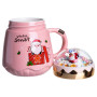 Зображення Чашка фарфоровая с крышкой Christmas 400 (мл) Розовый Yiwu FM-CS-41C ИМ Light-Deco 3 