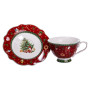 Изображение Фарфоровая чашка с блюдцем 250 (мл) Christmas Красная Yiwu HP-SDHK-14 ИМ Light-Deco 2 