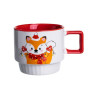 Изображение Новогодняя фарфоровая Новогодним лис 400 (мл) Белая с красным Yiwu FM-CS-50L ИМ Light-Deco 
