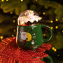 Зображення Чашка фарфоровая с крышкой Christmas 400 (мл) Зеленый Yiwu FM-CS-41A ИМ Light-Deco 1 
