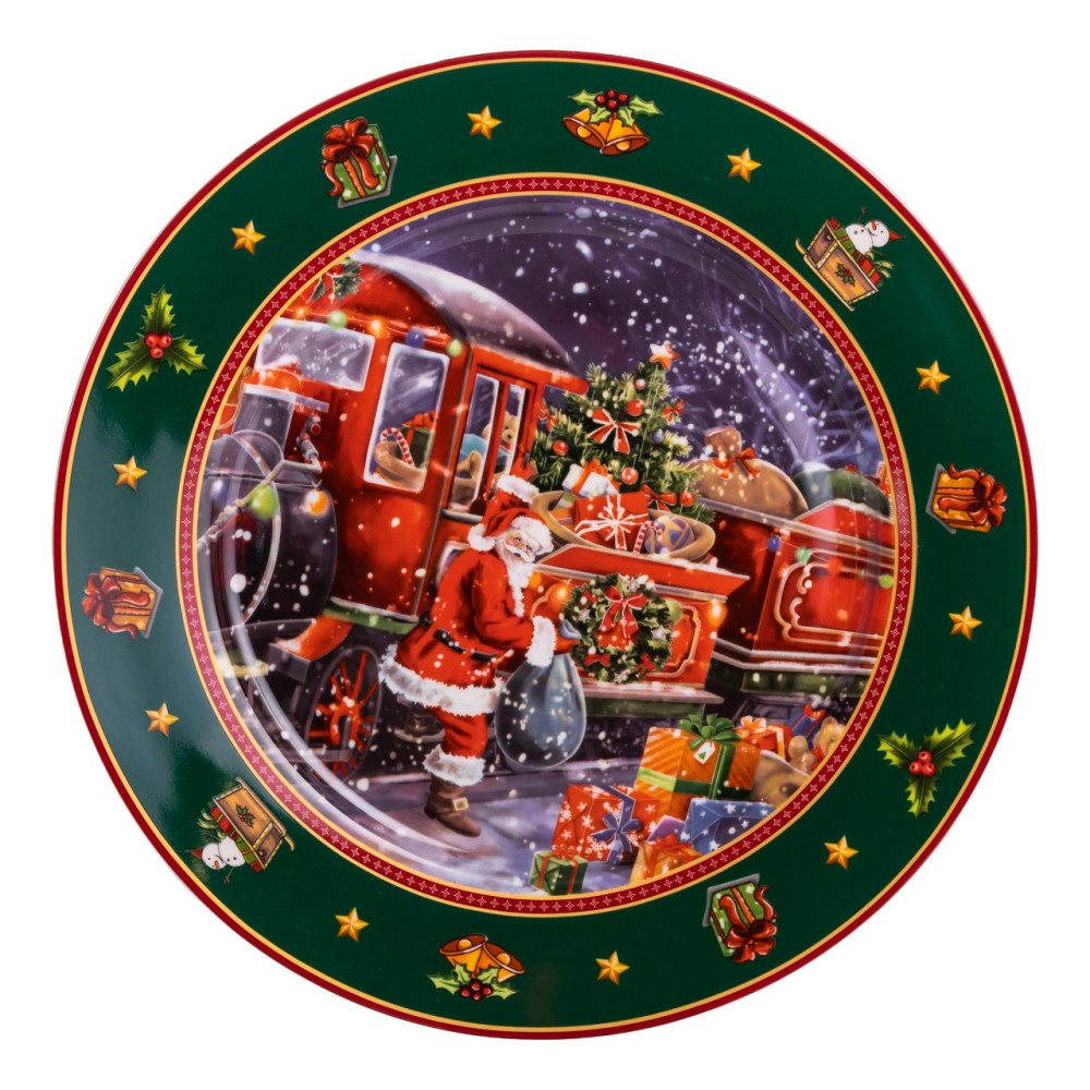 Зображення Набор новогодних тарелок из фарфора Santa 7шт Ø26.5/19см Yiwu HP-SDHK-11 ИМ Light-Deco 3 