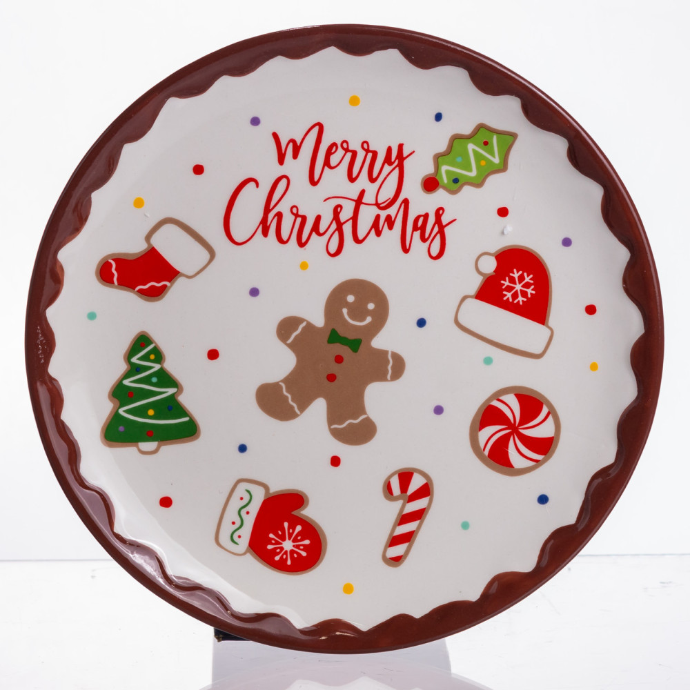Изображение Новогодняя тарелка из фарфора Merry Christmas Ø21 см CR-1-40 ИМ Light-Deco 